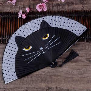 扇子 猫 可愛い お洒落 和風 ねこ ネコ柄 ...の詳細画像2