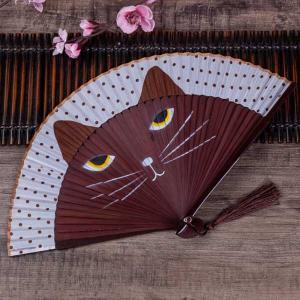 扇子 猫 可愛い お洒落 和風 ねこ ネコ柄 ...の詳細画像3