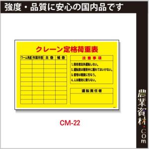 【安全興業】まんが標識 CM-22「クレーン定格荷重表」600x900｜nogyo-shizai