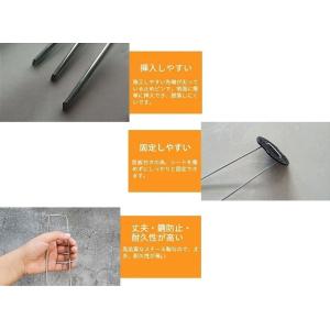 Uピン杭 黒丸付き 15cm 100本セット ...の詳細画像2