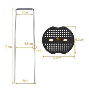 Uピン杭 黒丸付き 15cm 100本セット ...の詳細画像5