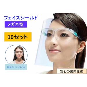 10セット メガネ型フェイスガード 眼鏡型 メガネ型