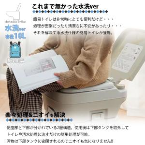 簡易トイレ 水洗式 ポータブルトイレ テント ...の詳細画像3