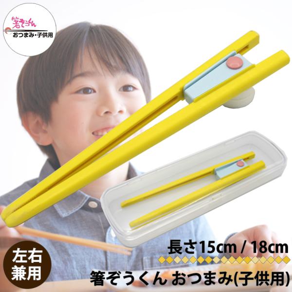 箸ぞうくん おつまみ ケース付き 箸 15cm 18cm 子供用 はし 2-9才 8-12才 日本製...