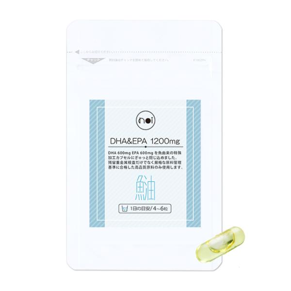dha epa サプリメント noi DHA&amp;EPA 1200mg 水銀除去 残留水銀ゼロ DHA ...