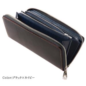 長財布 メンズ 革 ラウンドファスナー 束入 ...の詳細画像4