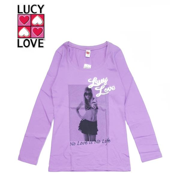 LUCY LOVE ルーシーラブ 長袖 Tシャツ  LST1F9   レディース パープル　紫　サイ...