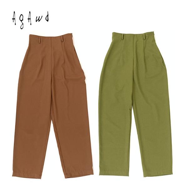 【s50】【アガウド/AgAwd】High waist Design Pants（ハイウエストデザイ...