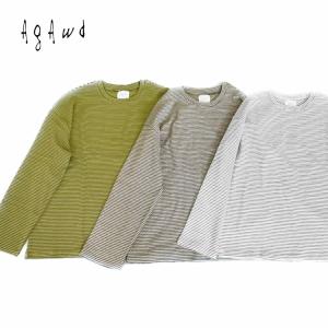 【s30】【アガウド/AgAwd】Pin Border Cutsew（ピンボーダーカットソー）[2301-660893]【送料無料】【キャンセル返品交換不可】【let】｜noix