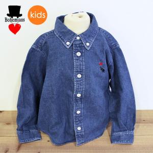 【s30】【ボヘミアンズ/Bohemians】DENIM KIDS B.D L/S SH [KS-31]【送料無料】【キャンセル返品交換不可】【let】｜noix