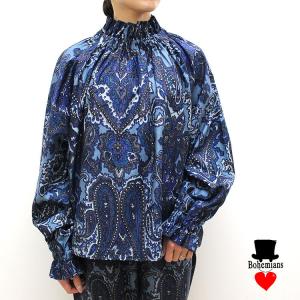 【s30】【ボヘミアンズ/Bohemians】PAULINE SATIN FRILL SMOCK（ポリーヌサテンフリルスモック）[BS-257]【送料無料】【キャンセル返品交換不可】【let】｜noix