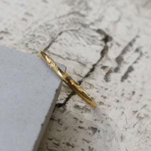 イロンデール hirondelle hr-367 1pダイヤ プレーンリング 9号 即納可能