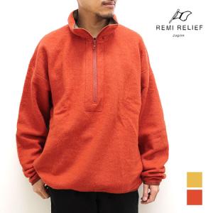 【レミレリーフ/REMI RELIEF】WOOLフリースハーフZIP[RN19253070]【送料無料】｜noix