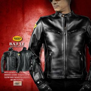 ライダーズジャケットBATES BATES BAJ-1J ベイツ レザージャケット (ブラック Lサイズ