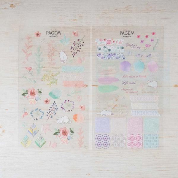 ペイジェム ミネット ログシール（フラワー,メッセージ）手帳にもおすすめ