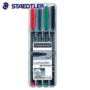 油性ペン ステッドラー ルモカラー 油性 4色セット 318-WP4
