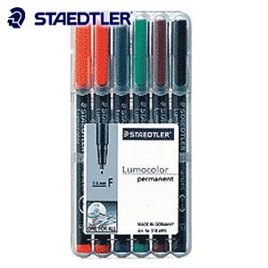 油性ペン ステッドラー ルモカラー 油性 6色セット 318-WP6
