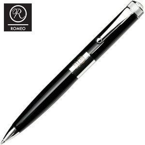 ROMEO ボールペン 名入れ ロメオ（ROMEO） No.3 太軸 ボールペン 黒/ロジュームメッキ R111｜nomado1230