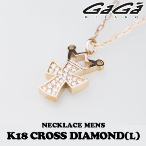 GaGa MILANO（ガガミラノ） 18金 クラウンクロスネックレス（M）メンズ