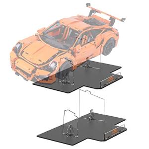 レゴテクニックポルシェGT3RS 42056セット用ヴァオデストアクリルディスプレイスタンド、5 MM透明クリアディスプレイホルダー、レゴポルシェGT3RS 42056 (レ