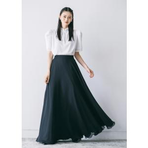黒ロングスカート 演奏会 コーラス シフォンジ...の詳細画像1