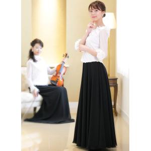 黒ロングスカート 演奏会 コーラス シフォンジ...の詳細画像2