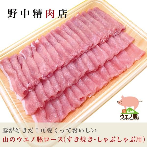 豚肉 豚ロース すき焼き肉・しゃぶしゃぶ用 山のウエノ豚 500g（4〜5人分）