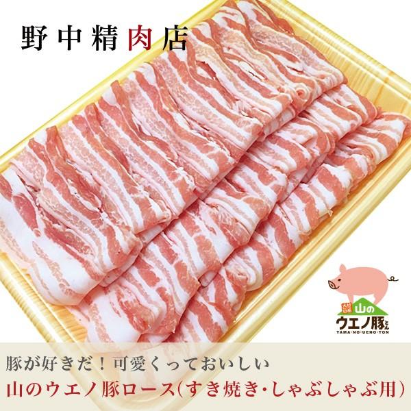豚肉 豚バラ すき焼き・しゃぶしゃぶ 山のウエノ豚 500g（4〜5人分）