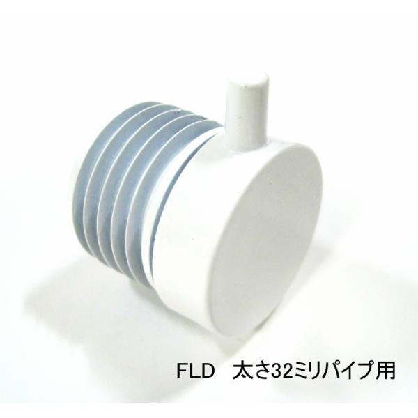 ロイヤル白　32ミリ丸パイプに使用するエンドキャップ(単品) フラットロコキャップデコ　FLD 呼び...