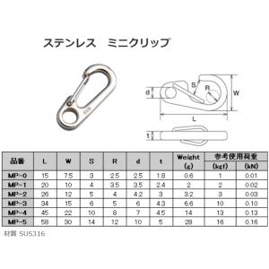 ステンレス ミニクリップ 全長20ミリ 当店最...の詳細画像3