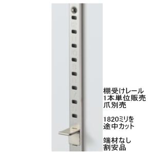 ステンレス棚受けレール（ダボレール・ダボ柱）「1820ミリ×1本を1601ミリ×1本以下サイズにカット　端材なし割安品」