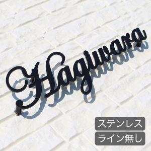 表札 ステンレス 戸建  立体 ステンレスレーザーカット表札 GHO-21アンダーライン無し アイアン 北欧 おしゃれ 錆びない 切り文字 表札マイスター