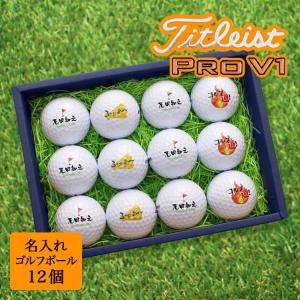 ≪即日発送≫ ギフト 名入れ ゴルフボール １２個 タイトリスト ★ PRO V1 ★ ゴルフボール 1ダース プレゼント 退職祝い 誕生日 敬老の日 イラスト 還暦｜nonbiriya