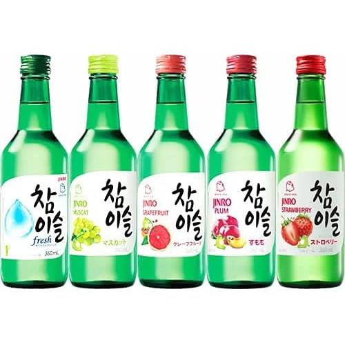 飲み比べ お試し 韓国焼酎 チャミスル 飲み比べセット 360ml×5本 fresh マスカット グ...