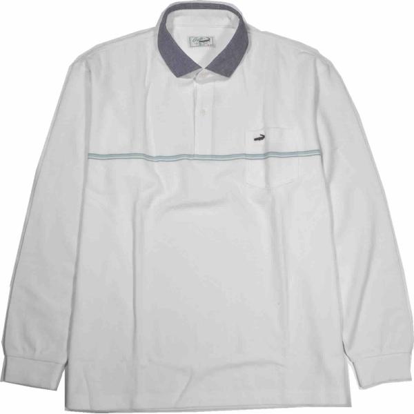 [クロコダイル] ポロシャツ 衿切り替え 長袖 大きいサイズ QUICK DRY  3Lサイズ  1...