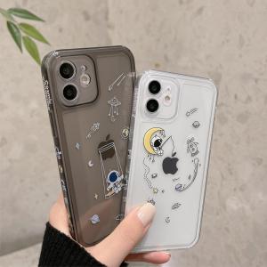 送料無料 iPhoneケース スマホケース 宇宙 月 星 オリジナル シンプル 透明 クリアケース 落下防止 衝撃吸収 アイホンケース iphone SE 11 12 Pro Max