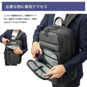 多機能 20ポケット 多収納 ビジネスリュック...の詳細画像2