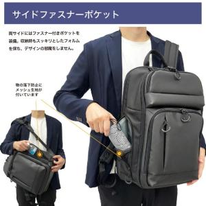 多機能 20ポケット 多収納 ビジネスリュック...の詳細画像4
