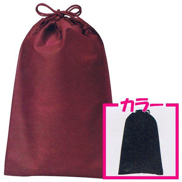 不織布巾着袋(小)　無地　ブラック　170×260mm　200枚【メーカー直送・代引き不可・時間指定...