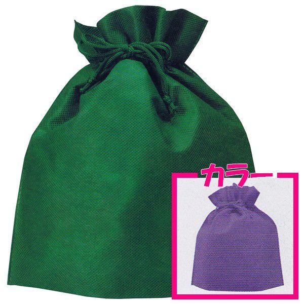 【送料無料】不織布巾着袋(大)　無地　ラベンダー　250×280×底マチ80mm　50枚【メーカー直...