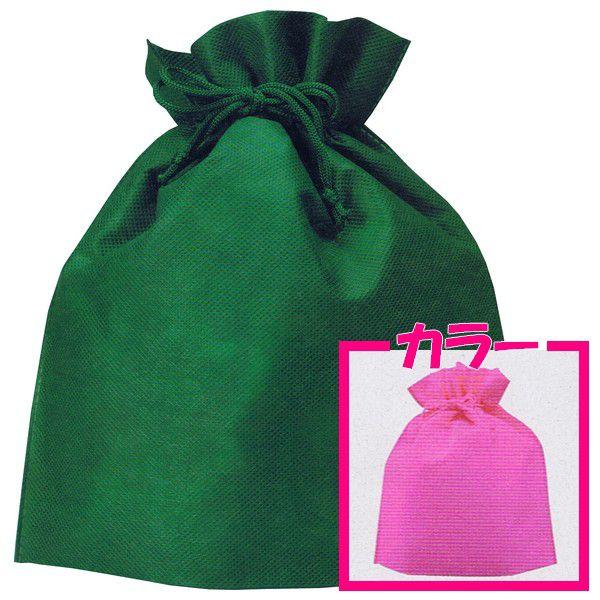 【送料無料】不織布巾着袋(大)　無地　ピンク　250×280×底マチ80mm　50枚【メーカー直送・...