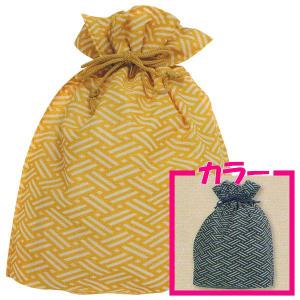 不織布和風柄巾着袋 檜垣(ひがき)柄 ネイビー ...の商品画像