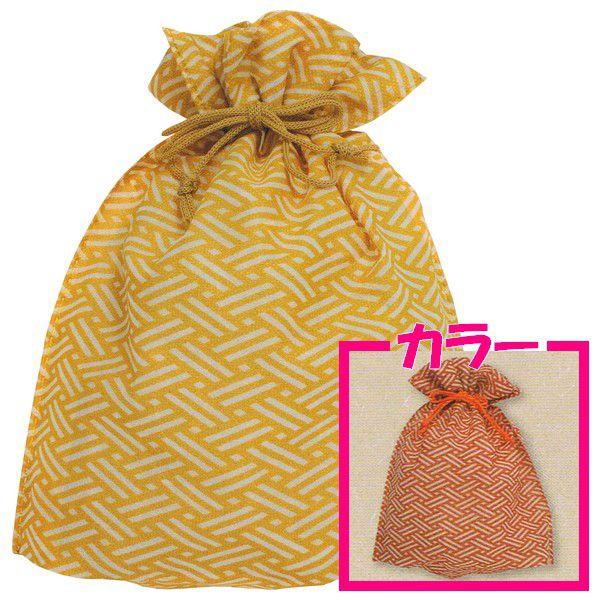 不織布和風柄巾着袋　檜垣(ひがき)柄　スカーレット　250×280×底マチ80mm　50枚【メーカー...