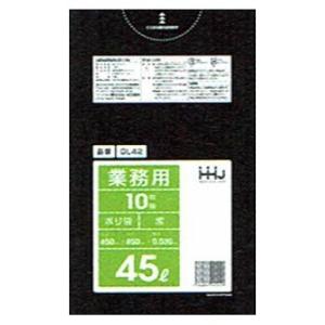 ポリ袋　45L　LLDPE 0.03×650×800mm 　黒　10枚×60冊 （600枚）　GL42【メーカー直送または取り寄せ】｜nontarou