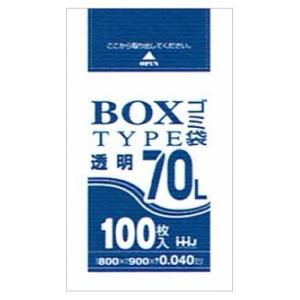 BOX入ポリ袋　70L　LLDPE　0.04×800×900mm　透明　100枚箱入　BL73