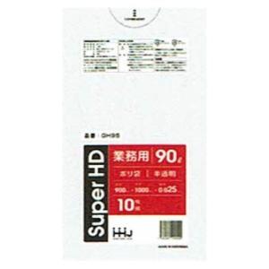 【法人様限定】ポリ袋　90L　HD 0.025×900×1000mm　半透明　10枚×40冊 （40...