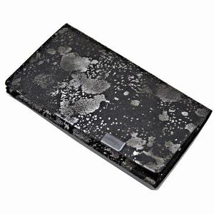 【所作/No,No,Yes!】 BOOTLEG Black Silver Abstract　黒×シルバー 名刺入れ　カードケース　メンズ　レディース　デザイン雑貨　本革　｜nontitletokyo