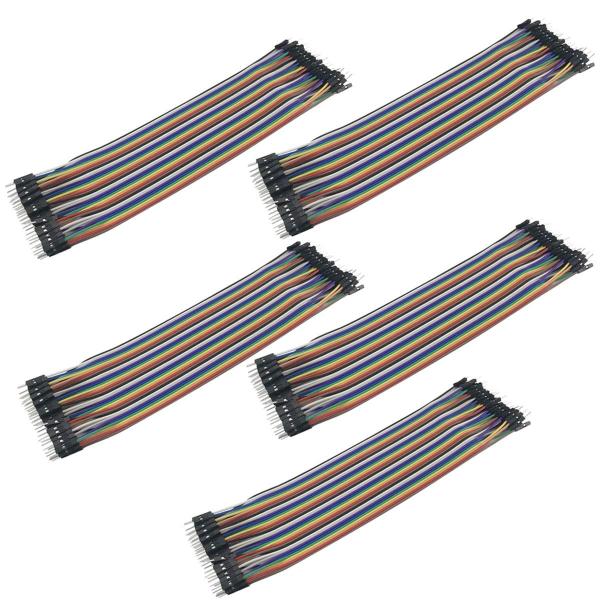 VKLSVAN 5 X 40PCS 20CM 40ピ ブレッドボードジャンパーワイヤー 多色デュポン...