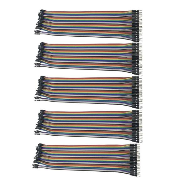 VKLSVAN 5 X 40PCS 20CM 40ピ ブレッドボードジャンパーワイヤー 多色デュポン...