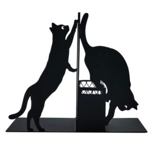 猫ブックエンド デスクトップ本棚ペン立てしっかりして倒れない デスクトップ整理事務用品収納 (猫の本棚)